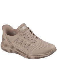skechers - Adidasy Skechers Bobs Geo Lite - Divine Pace, Kobiety. Kolor: brązowy. Materiał: materiał. Sport: fitness