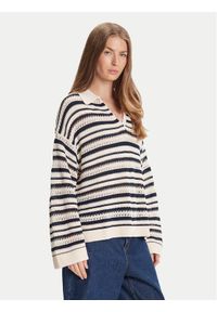 TOMMY HILFIGER - Tommy Hilfiger Sweter WW0WW46524 Beżowy Relaxed Fit. Kolor: beżowy. Materiał: bawełna