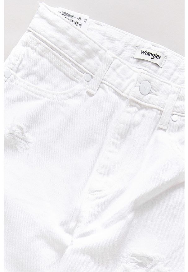 Wrangler - DAMSKIE SPODNIE JEANSOWE WRANGLER RETRO STRAIGHT WHITE DESTROYED W238DM13H 112127869. Styl: retro