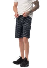 Guess - GUESS Granatowe męskie spodenki w monogram New Korbin, Rozmiar XXL. Okazja: na co dzień. Kolor: niebieski. Sezon: lato. Styl: casual #3