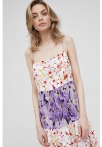 Desigual sukienka z domieszką lnu 22SWVW26 maxi rozkloszowana. Materiał: len. Długość rękawa: na ramiączkach. Długość: maxi #2