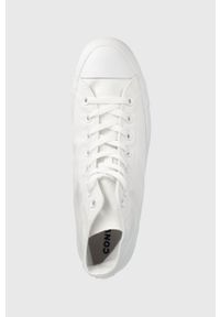 Converse Trampki kolor biały. Nosek buta: okrągły. Zapięcie: sznurówki. Kolor: biały. Materiał: guma. Szerokość cholewki: normalna