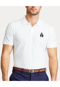 Ralph Lauren - RALPH LAUREN - Biała koszulka polo z misiem. Typ kołnierza: polo. Kolor: biały. Materiał: jeans, bawełna, dresówka. Wzór: haft. Styl: klasyczny #1