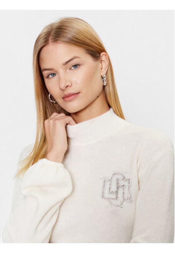Liu Jo Sweter CF3261 MA86N Écru Regular Fit. Materiał: syntetyk