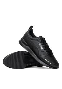 Sneakersy męskie czarne Puma R78 SL. Kolor: czarny. Materiał: skóra ekologiczna, materiał, guma