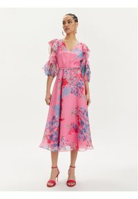 Nissa Sukienka koktajlowa RS14867 Różowy Regular Fit. Kolor: różowy. Materiał: syntetyk. Styl: wizytowy