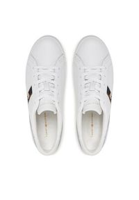 TOMMY HILFIGER - Tommy Hilfiger Sneakersy Vulc Webbing Sneaker FW0FW08903 Biały. Kolor: biały. Materiał: skóra #4