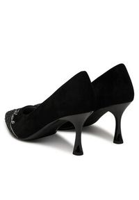 Karl Lagerfeld - KARL LAGERFELD Czółenka Sienna Signature Pump KL32712 Czarny. Kolor: czarny. Materiał: zamsz, skóra