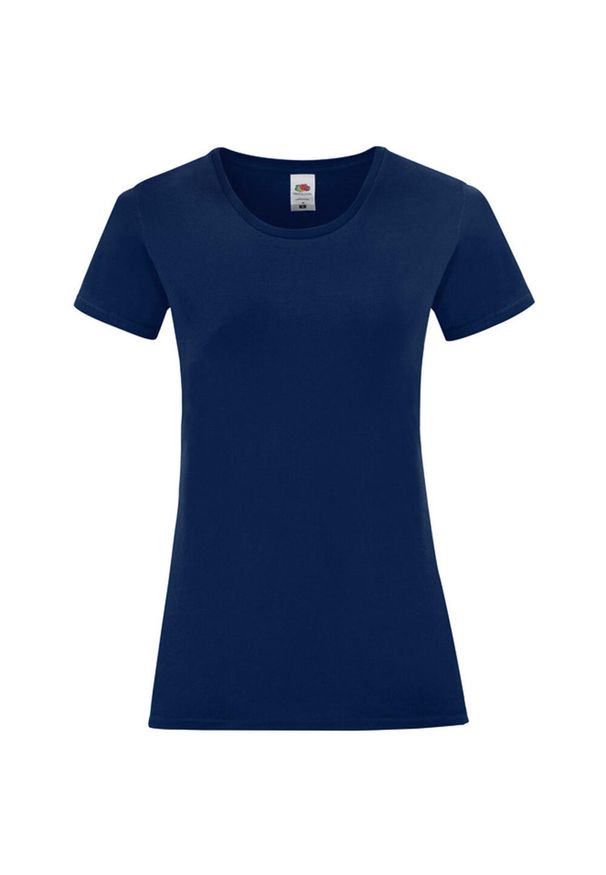 FRUIT OF THE LOOM - Koszulka Damska Z Bawełny Czesanej Iconic. Kolor: niebieski. Materiał: bawełna. Sport: turystyka piesza