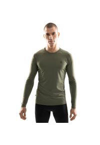 SIROKO - Męska koszulka treningowa z długim rękawem Fitness Siroko Wild. Okazja: na co dzień. Kolor: zielony. Materiał: tkanina. Długość rękawa: długi rękaw. Długość: długie. Styl: casual