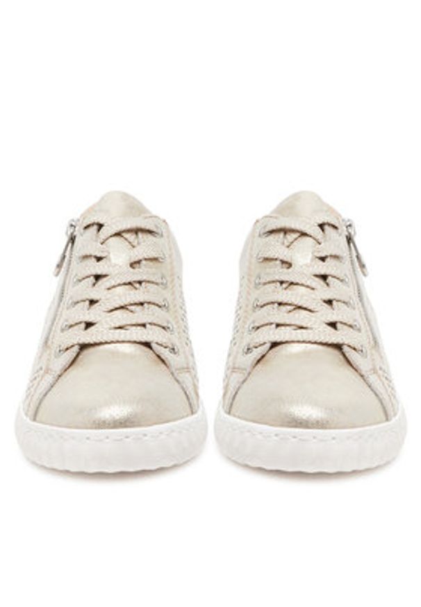 Rieker Sneakersy N0901-62 Złoty. Kolor: złoty. Materiał: skóra