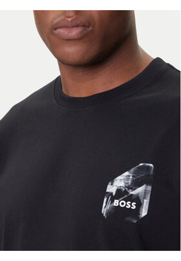 BOSS T-Shirt 50546374 Czarny Relaxed Fit. Kolor: czarny. Materiał: bawełna