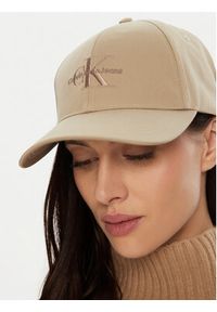 Calvin Klein Czapka z daszkiem Mono Logo Embro K60K612317 Beżowy. Kolor: beżowy. Materiał: materiał, bawełna