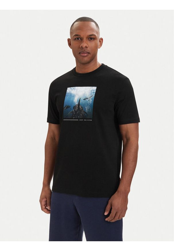 BOSS T-Shirt Creature 50561861 Czarny Regular Fit. Kolor: czarny. Materiał: bawełna