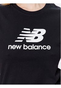 New Balance T-Shirt Essentials Stacked Logo WT31546 Czarny Athletic Fit. Kolor: czarny. Materiał: bawełna #4