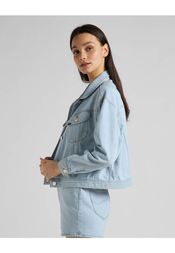 Lee - LEE RELAXED RIDER JKT DAMSKA KURTKA JEANSOWA JEANS BLEACHED ORE L55VGGQB 112145273. Materiał: jeans
