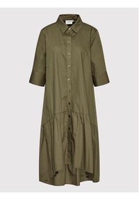 GESTUZ - Gestuz Sukienka koszulowa Avaligz 10906320 Zielony Loose Fit. Kolor: zielony. Materiał: bawełna. Typ sukienki: koszulowe