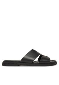 TOMMY HILFIGER - Tommy Hilfiger Klapki Premium Slipon Lh Sand FM0FM05357 Czarny. Kolor: czarny. Materiał: skóra