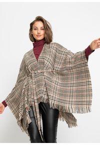 bonprix - Poncho. Kolor: beżowy. Styl: elegancki #1