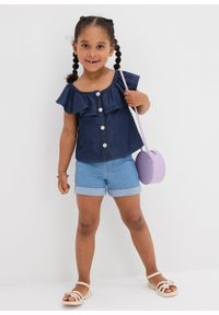 bonprix - Bluzka z lekkiej i gładkiej bawełny. Kolor: niebieski. Materiał: bawełna. Wzór: gładki #2