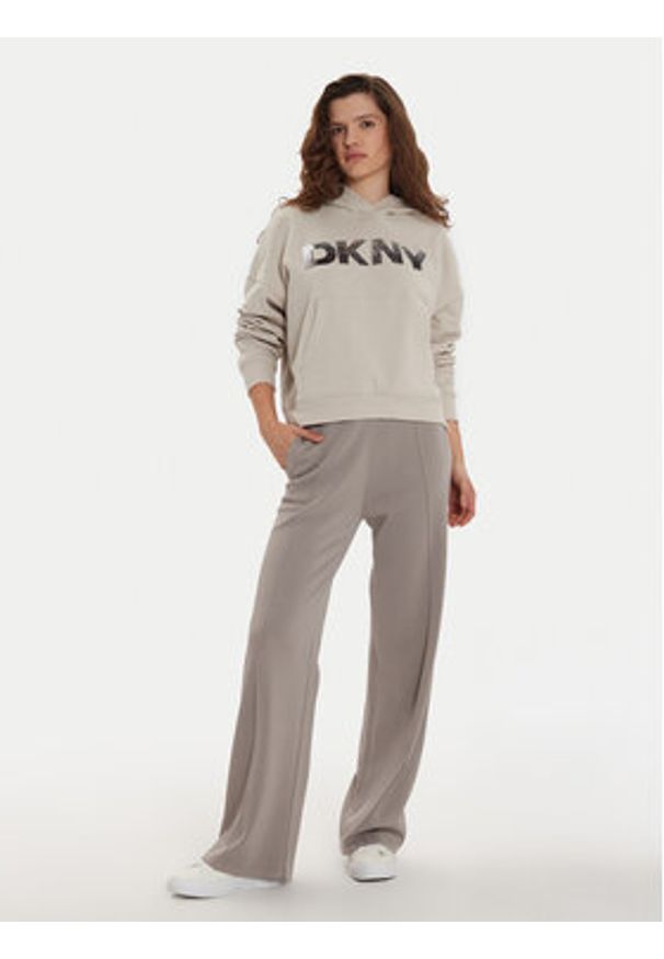 DKNY Bluza DP4T1031 Beżowy Regular Fit. Kolor: beżowy. Materiał: bawełna, syntetyk