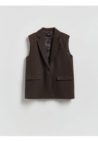 Reserved - Kamizelka z dodatkiem wełny - ciemnobrązowy. Kolor: brązowy. Materiał: wełna #1