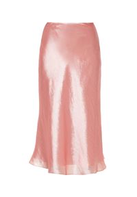 MACH&MACH - Różowa spódnica midi. Stan: podwyższony. Kolor: różowy, wielokolorowy, fioletowy. Materiał: jedwab, tkanina. Styl: elegancki #2