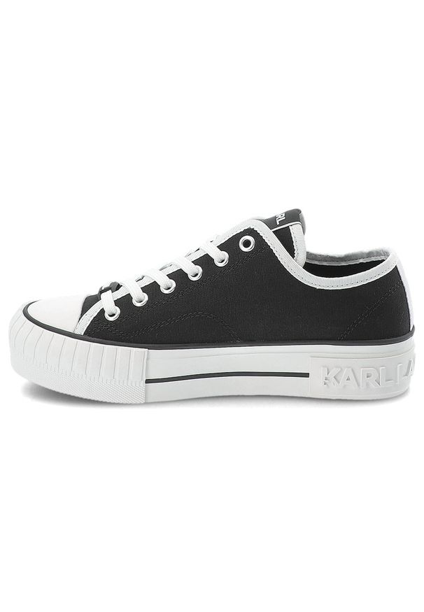 Czarne Trampki Karl Lagerfeld Buty Sportowe Premium. Okazja: na co dzień. Zapięcie: sznurówki. Kolor: czarny. Materiał: guma. Styl: sportowy