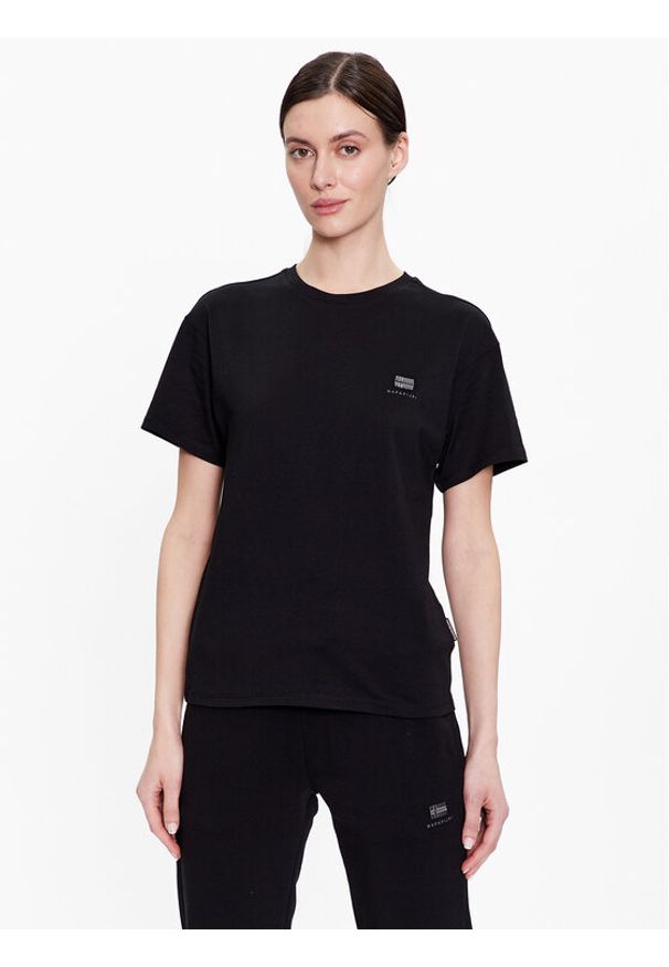 Napapijri T-Shirt S-Nina NP0A4H87 Czarny Regular Fit. Kolor: czarny. Materiał: bawełna