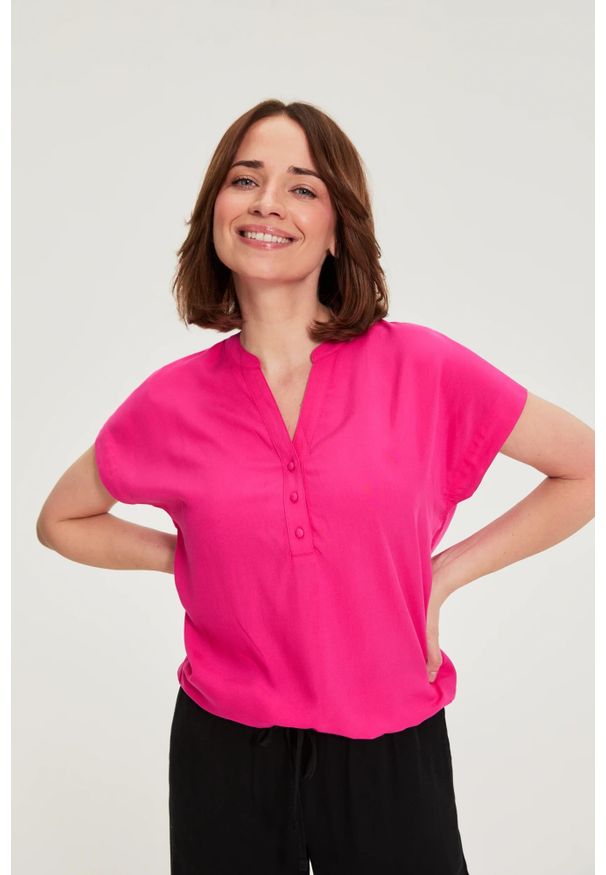 MOODO - Koszula z wiskozy fuksjowa. Materiał: wiskoza