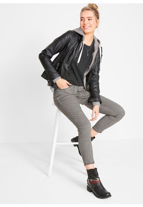 bonprix - Koszulka boxy. Kolor: czarny. Długość rękawa: krótki rękaw. Długość: krótkie