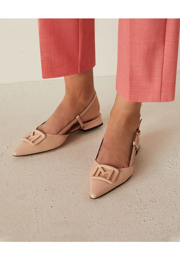 Marella - MARELLA - Skórzane sandały Bocca. Zapięcie: pasek. Kolor: różowy, wielokolorowy, fioletowy. Materiał: skóra. Wzór: aplikacja. Styl: elegancki