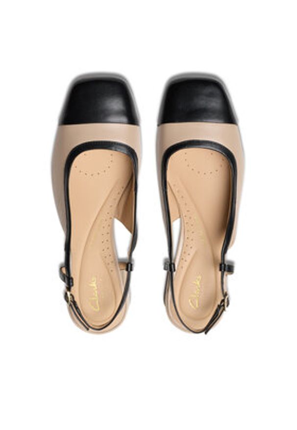 Clarks Czółenka Nyta45 Sling 26181321 Beżowy. Kolor: beżowy. Materiał: skóra