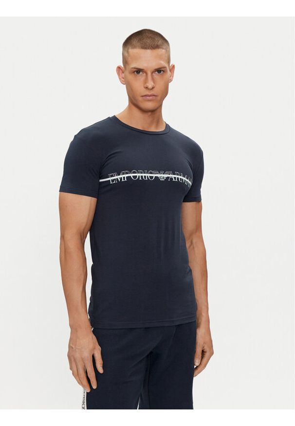 Emporio Armani Underwear T-Shirt 111035 4R729 00135 Granatowy Slim Fit. Kolor: niebieski. Materiał: bawełna