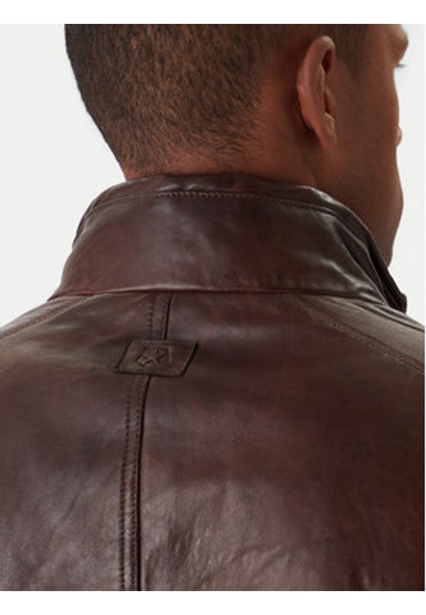 Milestone Kurtka skórzana Ms Barney 531063 21295 Brązowy Regular Fit. Kolor: brązowy. Materiał: skóra