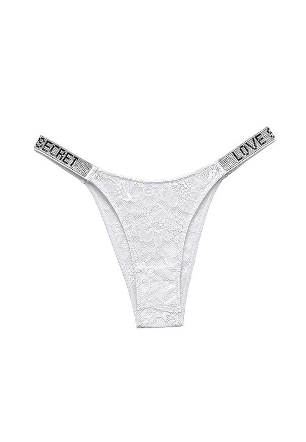 Intica - Stringi z szerokim paskiem i ozdobnymi detalami Rakita. Kolor: biały. Materiał: materiał