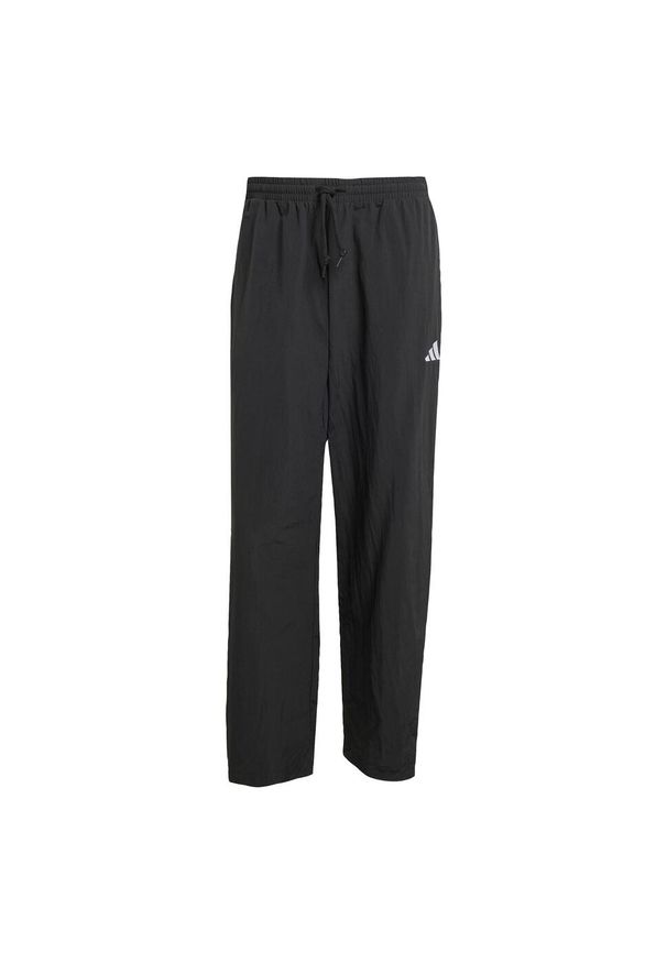 Adidas - Spodnie Essential Small Logo Woven Open Hem. Kolor: biały, wielokolorowy, czarny. Materiał: tkanina