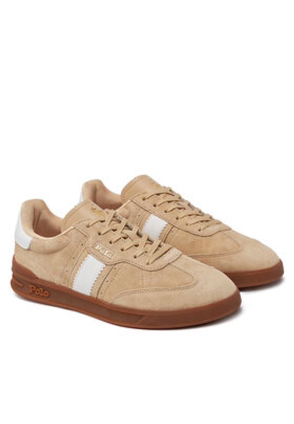 Polo Ralph Lauren Sneakersy 804956688002 Beżowy. Kolor: beżowy. Materiał: zamsz, skóra