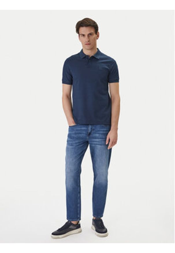 BOSS Polo Passenger 50507803 Granatowy Slim Fit. Typ kołnierza: polo. Kolor: niebieski. Materiał: bawełna