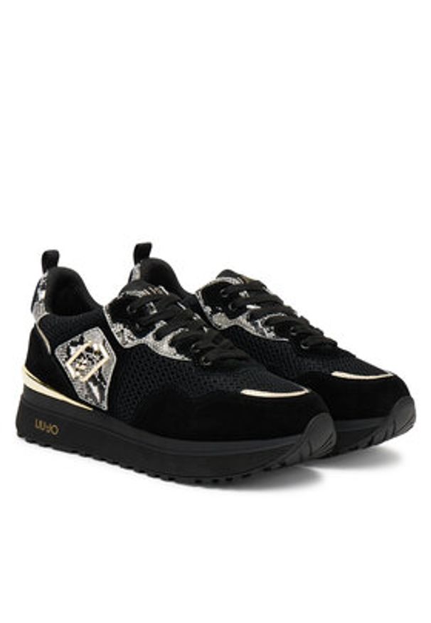 Liu Jo Sneakersy Maxi Wonder 01 BF5009 PX684 Czarny. Kolor: czarny. Materiał: zamsz, skóra