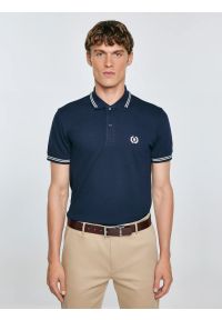 Big-Star - Koszulka męska polo granatowa Poller 403. Okazja: na co dzień. Typ kołnierza: polo. Kolor: niebieski. Materiał: jeans, materiał, dzianina. Wzór: ze splotem, haft, aplikacja. Styl: sportowy, casual
