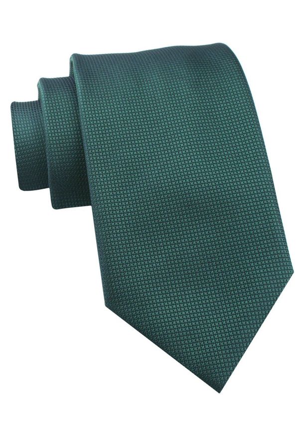 Krawat Męski - Chattier - Zieleń Butelkowa, Drobny Wzór Tkaniny. Materiał: tkanina. Styl: klasyczny, wizytowy, elegancki