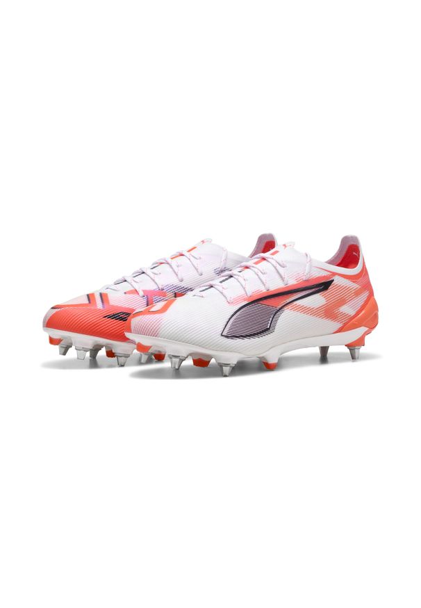Puma - Buty piłkarskie ULTRA 5 ULTIMATE MxSG PUMA White Black Glowing Red. Zapięcie: sznurówki. Kolor: czerwony, biały, wielokolorowy, czarny. Sport: piłka nożna