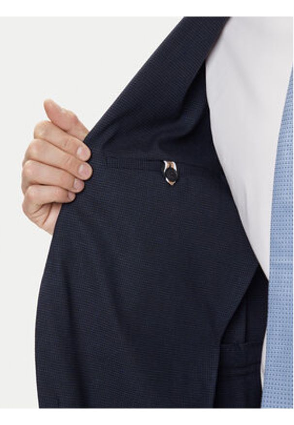 BOSS Garnitur C-Huge 50551777 Granatowy Slim Fit. Kolor: niebieski. Materiał: wełna