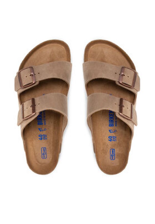 Birkenstock Klapki Arizona Bs 0552811 Szary. Kolor: brązowy. Materiał: skóra, nubuk