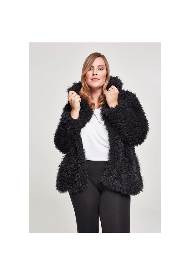 Urban Classics - Parka damska w dużych rozmiarach Urban Classic hooded teddy. Kolor: czarny. Sezon: zima