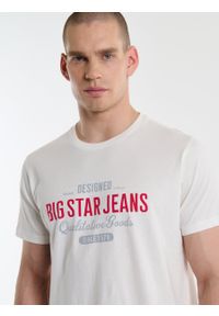 Big-Star - Koszulka męska bawełniana z nadrukiem biała Messeret 100. Kolor: biały. Materiał: bawełna. Wzór: nadruk #6