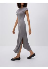 Reserved - Sukienka z modalem - ciemnoszary. Kolor: szary. Materiał: dzianina #1