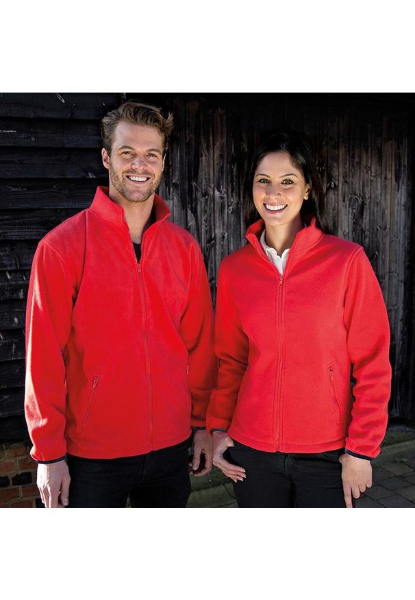 RESULT - Kurtka Męska Polarowa Fashion Fit. Kolor: czerwony. Materiał: polar. Sezon: zima. Styl: sportowy