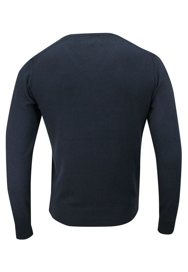 Niebieski sweter Just Yuppi klasyczny, z dekoltem w serek, na co dzień